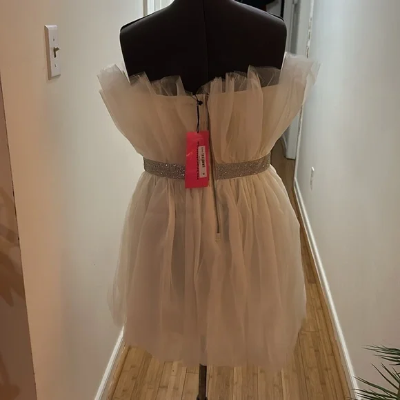 Betsey Johnson tulle dress, rhinestone waist. Flawless zipper, never worn, NWT - Picture 2 of 5